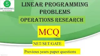 MCQ lpp || Linear programming problems mcq net, set, gate, msc || Operations research msc