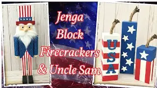Jenga Block DIY Firecrackers 🧨 and Uncle Sam
