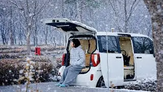 코타츠 테이블로 따뜻하게 차박하기 👍 / 겨울차박캠핑 / 래이차박