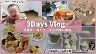 【主婦Vlog】5時起き怒涛の日々🥱赤ちゃんと過ごすハプニング満載の3日間┃最近のヒット離乳食