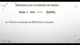 Balanceo de Ecuaciones Método de Tanteo