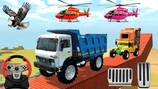 Drive Dumper Truck And Dj Truck In Mega Ramp In 3d Game #truck #bus #tractor #dumper #jcb #trending 