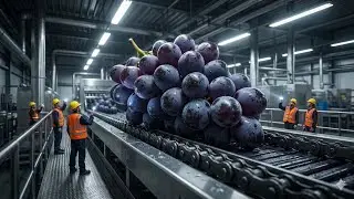 Inside the Grape Juice & Wine Factory | Full Process