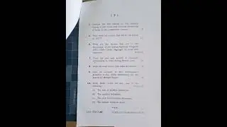 B.A 3rd sem History (Major) question paper!!2022