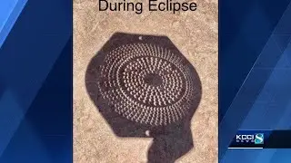 Viewing solar eclipse through colander with KCCI meteorologist Zane Satre