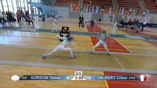 2020 xx T32 10 F S Individual Porec CRO ZC Cadets 7 HILBERT FRA vs GORDON ISR