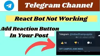 Telegram Reaction Button | How To Create Reaction Button In Telegram | Useful Bots In Telegram