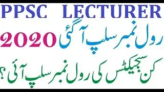 PPSC Lecturer Roll num slip 2020 | ppsc roll num slip