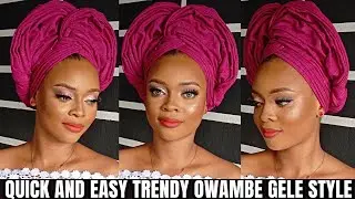 How to tie: Quick and Easy Trending Owambe Gele | Beginners #048 #trending #viral #fyp #bridal #gele