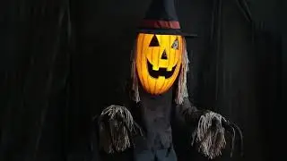Animated Pumpkin Head Scarecrow