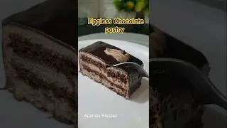 Eggless Chocolate Pastry 🍫 in Kadhai #food  #cake #chocolatecake