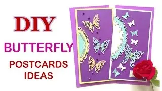3 easy DIY butterfly postcards ideas. 3 легких идеи открыток с бабочками своими руками.