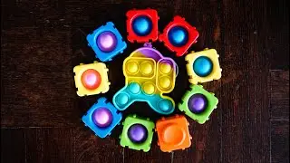 Learn & Play format with pop it, triangles, rectangle, circle toys