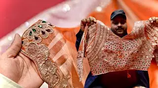 शादी और पार्टी सुपरहिट - पोशाक और लहंगे धमाका साड़ी कलेक्शन |Latest Handwork Design in Chandni Chowk
