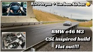 BMW e46 M3 Flat Out - CSL Carbon Airbox // POV // Drive By // Exhaust // Intake Roar!