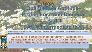 Profit Loss & Discount (Part 1) in Simple Way | Quantitative Aptitude | Competitive Exam Preparation