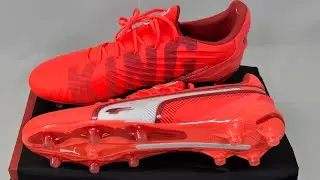 Red Puma Kings Ultimate Edition Unboxing - FG/AG Soleplate - Boots Sizing Review & On Feet Test!