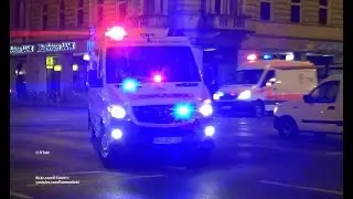 2 Budapest EMS ambulances responding - older and newer model [HU | 10.4.2017]