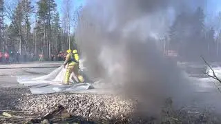 Fire blanket on an electric vehicle