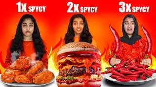 1X SPICY Vs 2X SPICY Vs 3X SPICY FOOD EATING CHALLENGE 🔥 | എട്ടിന്റെ പണി 🥵 | PULLOTHI