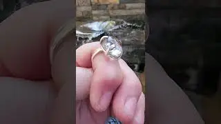 Phantom Quartz or Garden Quartz Crystal Ring in Sterling Silver.