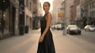 Golden Hour Street Style — Black Slip Dress OOTD
