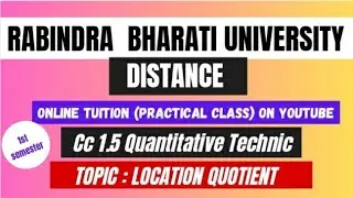 RBU DISTANCE PG GEOGRAPHY PRACTICAL CLASS 🌍|| Location quotient ✍
