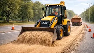 🚜 JCB Road Construction Work | Sand Filling & Leveling #virel #video 