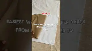 Part 1| Easiest way to transfer darts from pattern paper to fabric #sewingtutorial #sewing #shorts