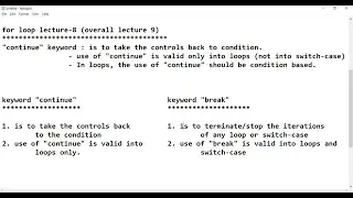 Loops Part-9  (keyword "continue")