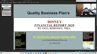 DISNEY Financial Report 2020: Financial Statements and Financial Ratio Analysis by Paul Borosky, MBA