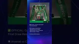 ✅ OFFICIAL: Carabao Cup Quarter-Final Draw Results◉ Arsenal vs Crystal Palace◉ Cardiff City Chelsea