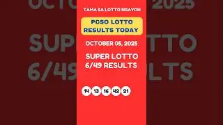 SUPER LOTTO 6/49 DRAW RESULTS OCTOBER 05, 2025