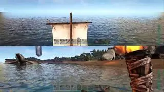 PS4: ARK: Survival Evolved (splitscreen) (game crashed) gameplay