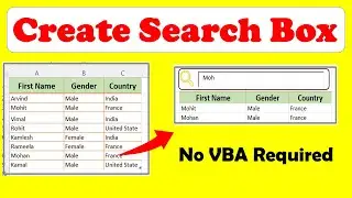 How to Create Search Box in Excel