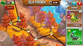 Primal Jungle Maze Island (Isla Perdida) - All dragons reward+maze coin cost || Dragon city