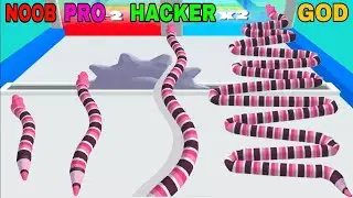 NOOB VS PRO VS HACKER VS GOD in Snake Rush 3D