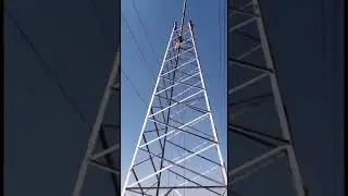 Tower erection by Gin pole