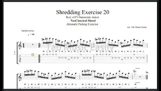 String Skipping Exercise: ETUDE 20 // Key of F# harmonic minor