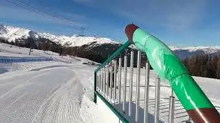 Ski Challenge: Hit All Targets! Fun Kids Green Run POV Les Arcs ⛷ GoPro HD - Mar 2023
