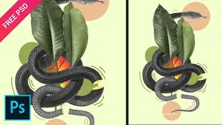 Snake Leaf Autumn Poster Design - Tutorial Photoshop CC 2020