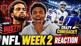 CALEB WILLIAMS A BUST?! CRAZY COWBOYS COMEBACK!! NFL WEEK 2 REACTION