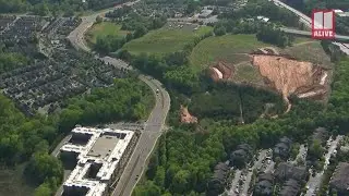 Aerials | Possible future site of 750,000 square-foot arena, retail, hotel space in Forsyth County