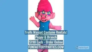 Trolls Birthday Character Costume Rentals | Adult Poppy Trolls Mascots | Hire Party Characters