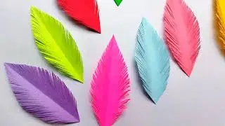 DIY Paper Feathers | Paper Feather Craft Ideas | @swarnas_crafty