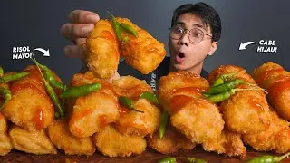 SUMPAH NAGIH!! ASMR MUKBANG RISOLES AYAM MAYO!! KRIUK, LUMER BANGET!!🥵