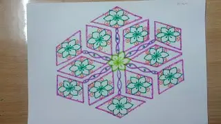 21 chukkala muggulu.. simple rangoli.. easy kolam..