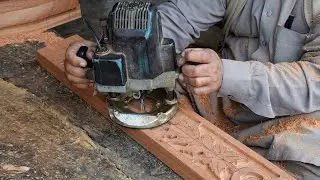 Incredible Wood Carving Skills Of Old Carpenter | Making a Beautiful Design