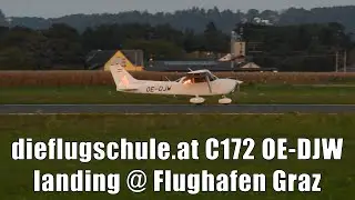 dieflugschule.at Cessna 172 sunset landing @ Flughafen Graz | OE-DJW