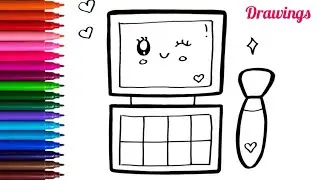 Draw a Cute Makeup Kit Easy for Kids | Makeup Kit Drawing Easy | Drawings For Kids